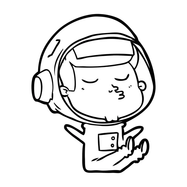 Illustration Vectorielle Dessin Animé Astronaute Confiant — Image vectorielle