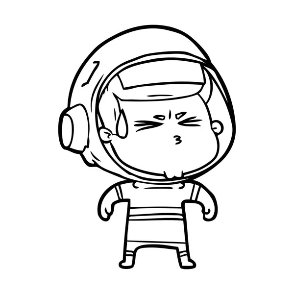 Vectorillustratie Van Cartoon Benadrukt Astronaut — Stockvector