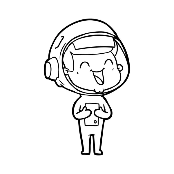 快乐卡通宇航员的矢量插图 — 图库矢量图片