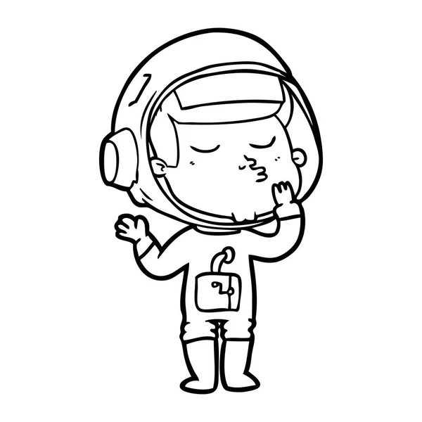 Ilustración Vectorial Dibujos Animados Astronauta Seguro — Vector de stock