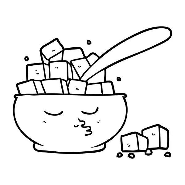 Vector Illustration Cartoon Sugar Bowl — Stock Vector