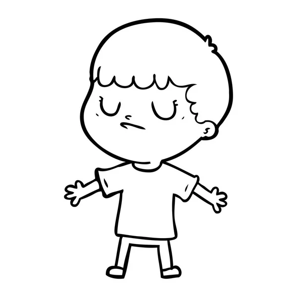 Vektor Illustration Von Cartoon Mürrischen Jungen — Stockvektor