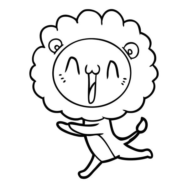 快乐卡通狮子的矢量插图 — 图库矢量图片