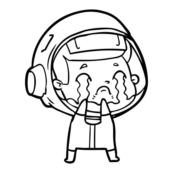 Vector Illustration Cartoon Crying Astronaut — Stock Vector