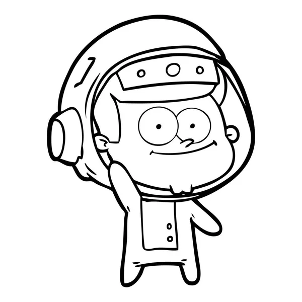 Vektorillustration Des Glücklichen Astronauten Cartoons — Stockvektor