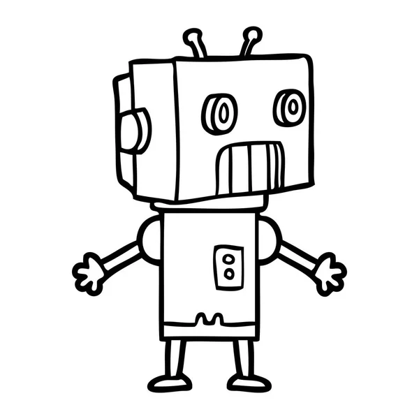 Illustrazione Vettoriale Del Robot Del Fumetto — Vettoriale Stock
