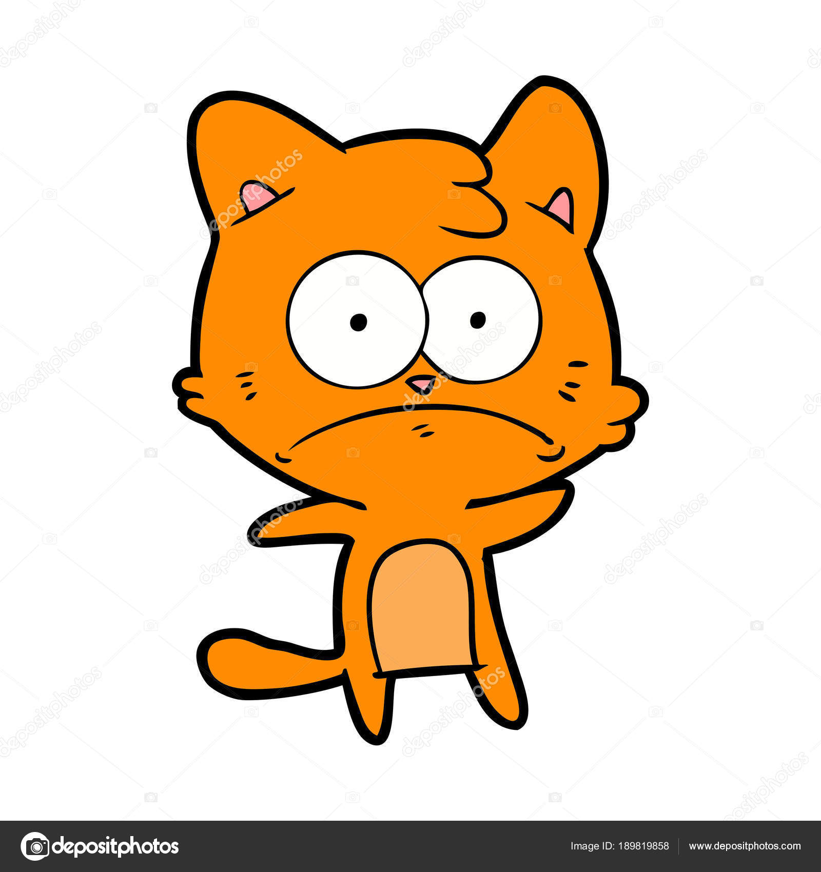 Vektör Çizim Karikatür Gergin Kedi — Stok Vektör © lineartestpilot