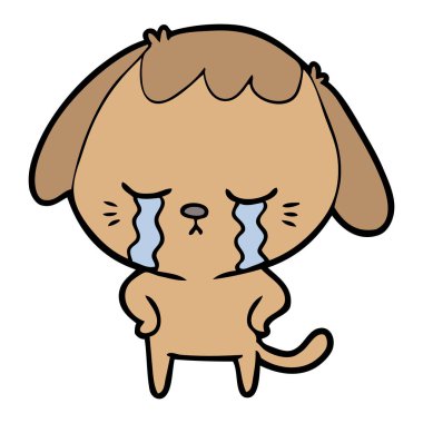 şirin köpek yavrusu ağlayan çizgi film