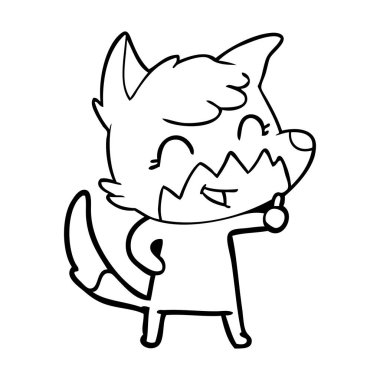 mutlu karikatür fox vektör çizim