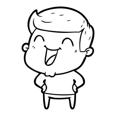  vektör çizim karikatür man gülüyor