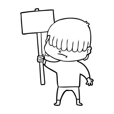 dağınık saçlı çocuk çizgi film