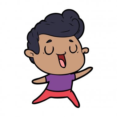 mutlu çizgi film adam vektör çizim