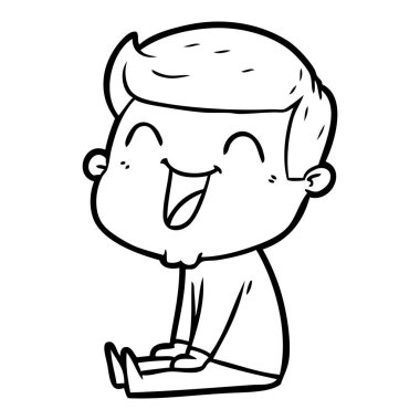  vektör çizim karikatür man gülüyor