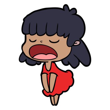  vektör çizim karikatür kadın söz