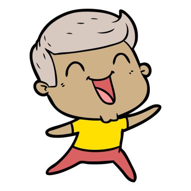  vektör çizim karikatür man gülüyor