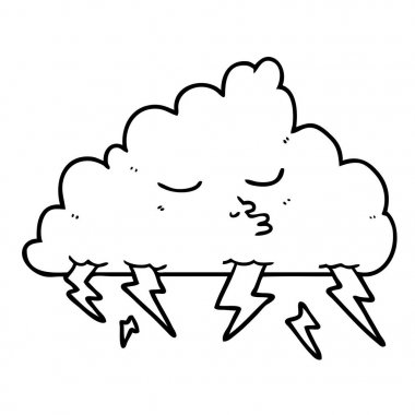 vektör çizim karikatür fırtına bulutu