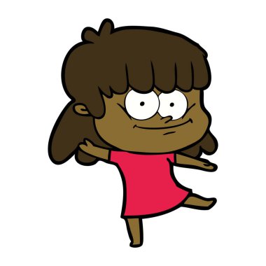 vektör çizim karikatür gülümseyen kadın