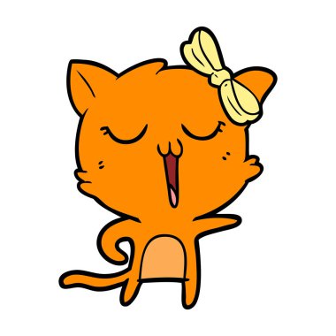 Çizgi film kedisinin vektör çizimi