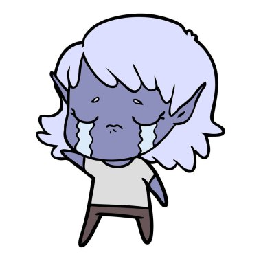 çizgi film ağlayan elf kızı