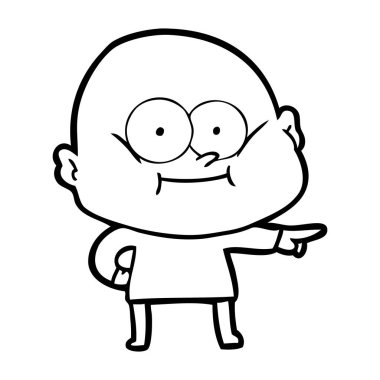 vektör çizim karikatür kel adam