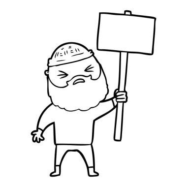 Sakallı çizgi film adamı.