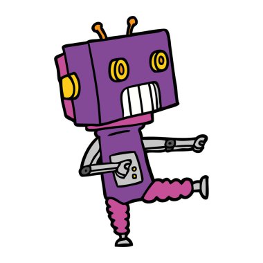 Çizgi film robotunun vektör çizimi