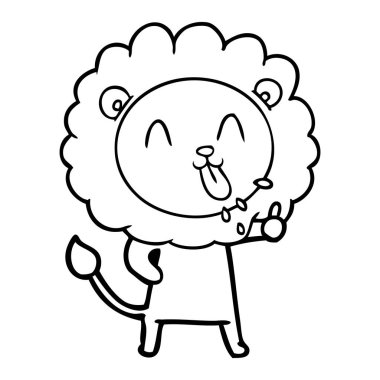 mutlu karikatür aslan vektör çizim