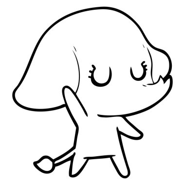 vektör çizim sevimli çizgi fil