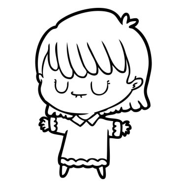 Çizgi filmdeki kadının vektör çizimi