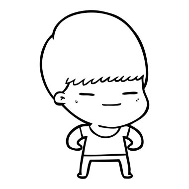 vektör çizim karikatür kendini beğenmiş çocuk