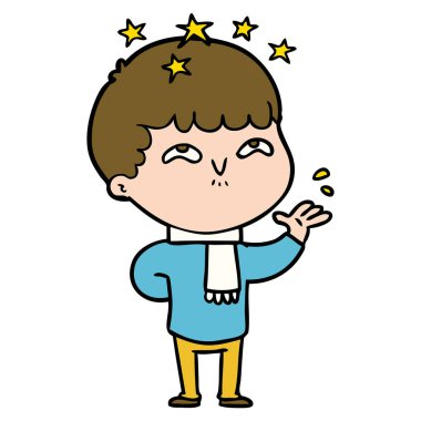 vektör çizim karikatür çocuk hayret