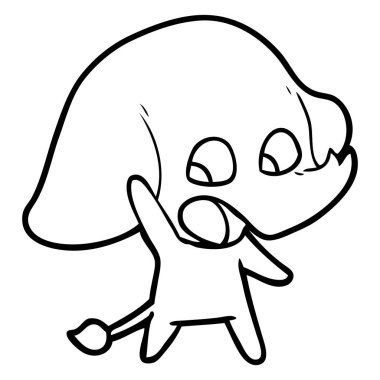 vektör çizim sevimli çizgi fil