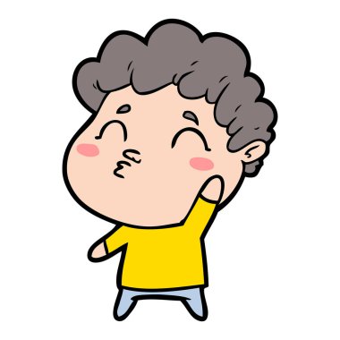 surat asmayı çizgi film adam vektör çizim