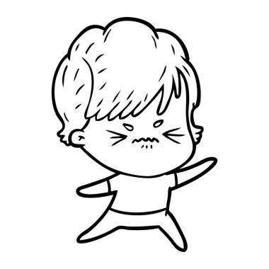 vektör çizim karikatür sinir bozucu kadın