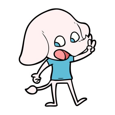 vektör çizim sevimli çizgi fil