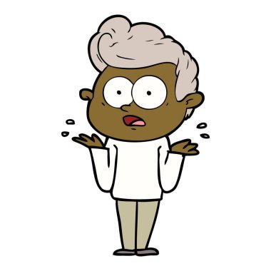  vektör çizim karikatür bakan adam