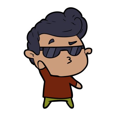  vektör çizim karikatür cool adam