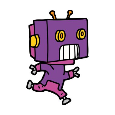 Çizgi film robotunun vektör çizimi