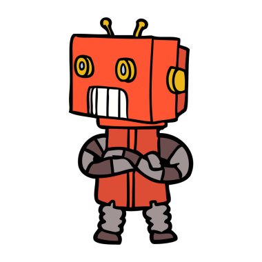 Çizgi film robotunun vektör çizimi