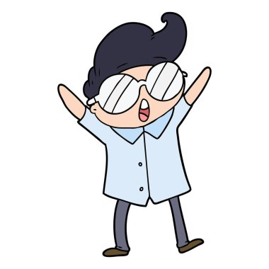 çizgi film çocuk gözlük takıyor