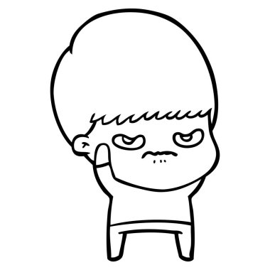 rahatsız çizgi film çocuk vektör çizim