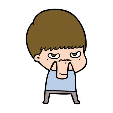 rahatsız çizgi film çocuk vektör çizim