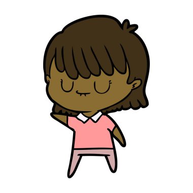 Çizgi filmdeki kadının vektör çizimi