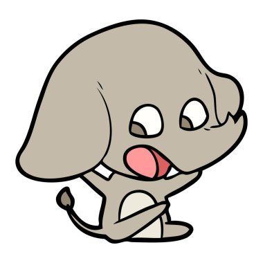 vektör çizim sevimli çizgi fil