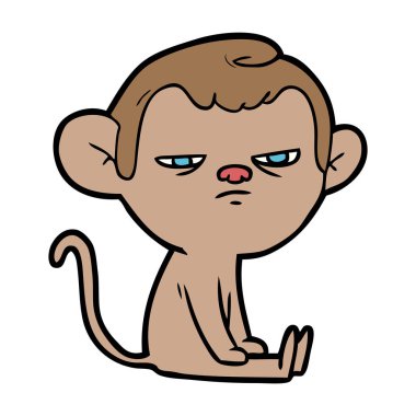 vektör çizim karikatür rahatsız maymun