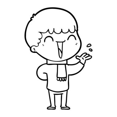 vektör çizim karikatür mutlu adam