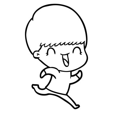 mutlu çizgi film çocuk vektör çizim