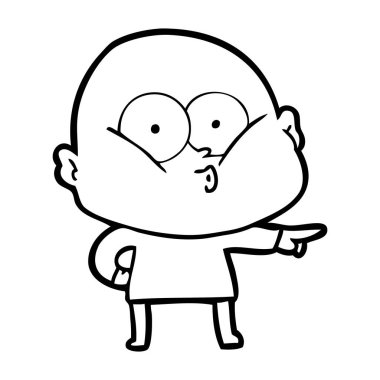 vektör çizim karikatür kel adam