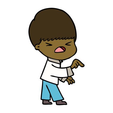 vektör çizim karikatür adam vurguladı