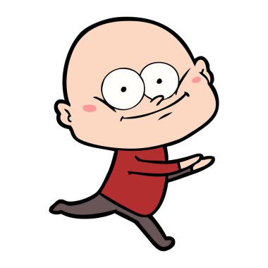 karikatür kel adam bakıyor